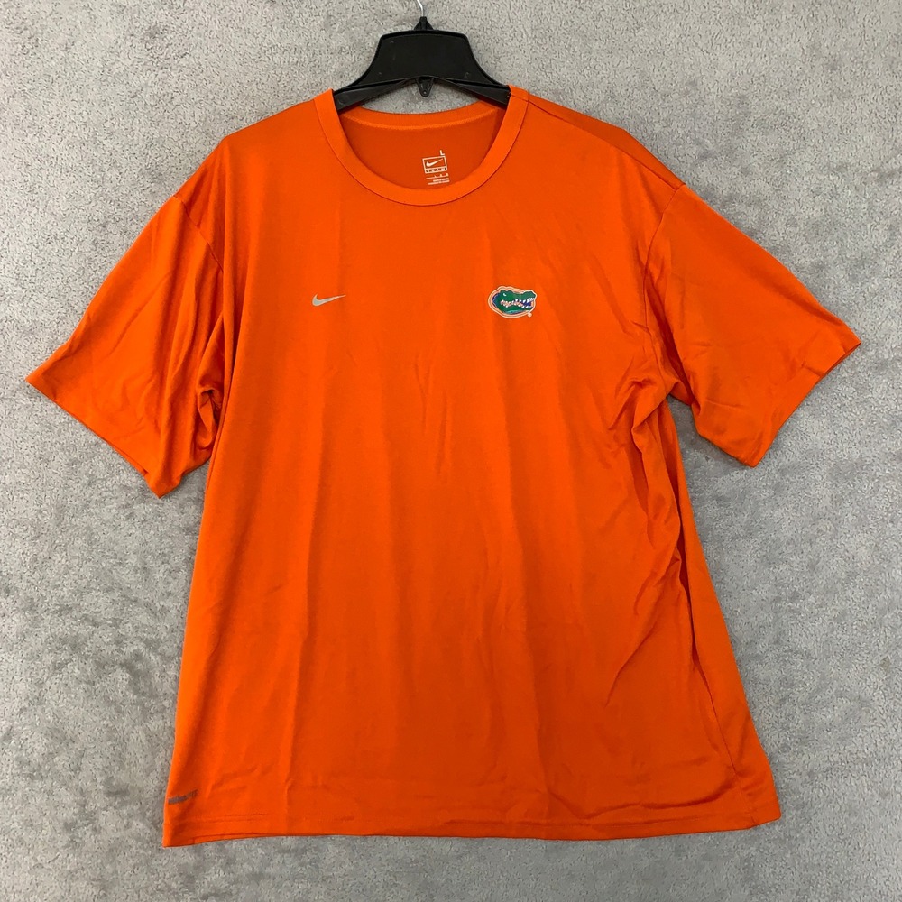 NWOT Nike Florida Gators T Shirt Men's Large Orange Polyester NCAA Team Athletic